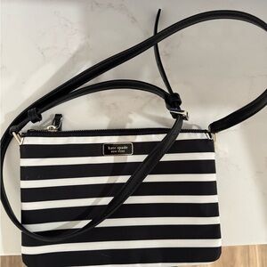 Kate Spade Black and White Striped Crossbody
